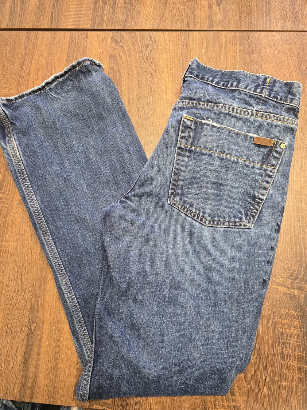 Carhartt Relaxed Fit Boot Cut Jeans Men's 33x34 Dark Wash Denim Workwear